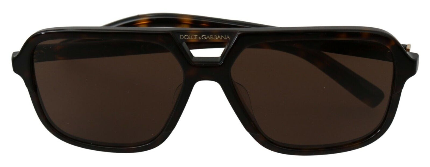 Lunettes de soleil aviateur pilote pour hommes à motif léopard marron Dolce &amp; Gabbana