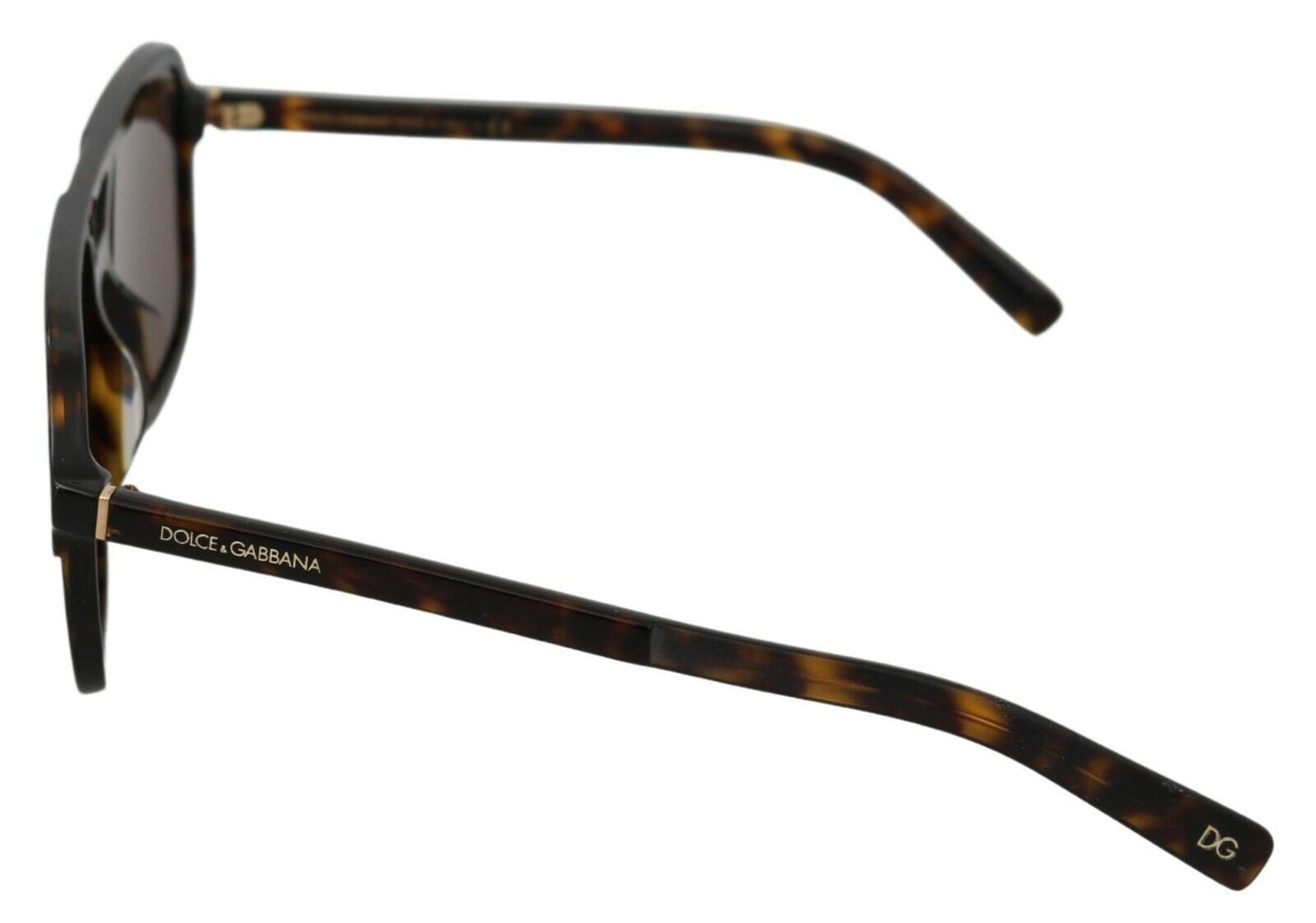 Lunettes de soleil aviateur pilote pour hommes à motif léopard marron Dolce &amp; Gabbana