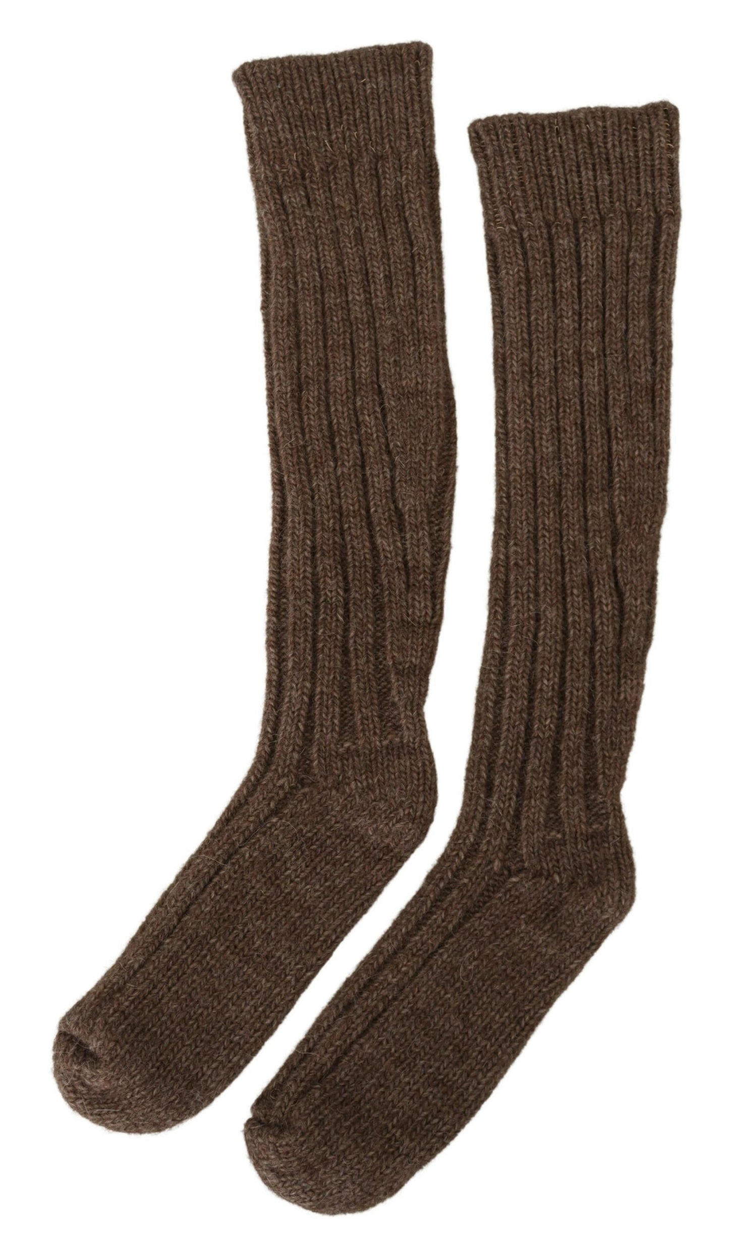 Dolce &amp; Gabbana Chaussettes Longues En Tricot De Laine Marron Pour Femme