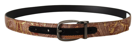 Dolce &amp; Gabbana Ceinture en cuir gaufré multicolore avec boucle en métal noir