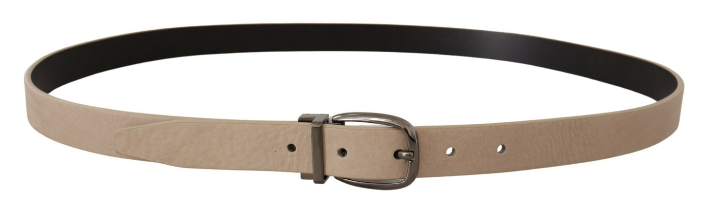 Dolce &amp; Gabbana Ceinture à boucle en métal avec logo beige Vitello beige