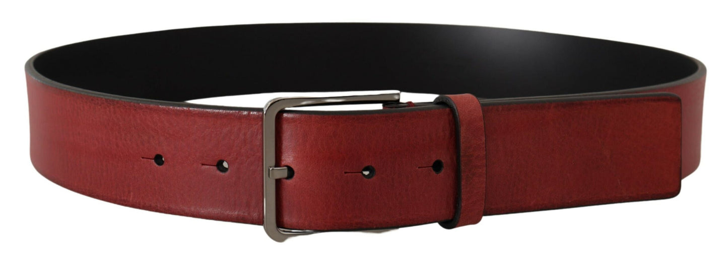 Dolce &amp; Gabbana Ceinture à boucle avec logo en métal argenté Vitello marron