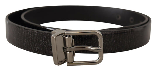 Dolce &amp; Gabbana Ceinture à boucle en métal Vernice en cuir noir