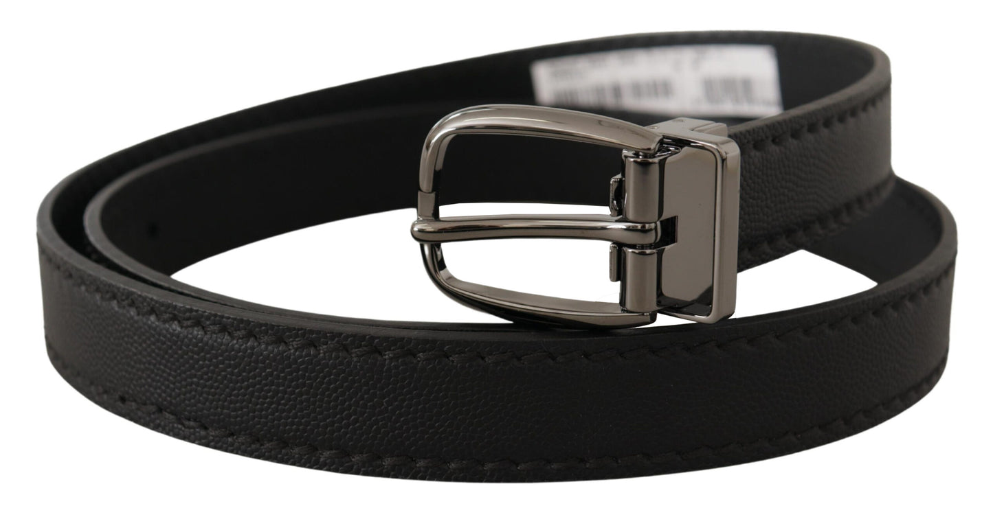 Dolce &amp; Gabbana Ceinture à boucle avec logo en métal et cuir noir