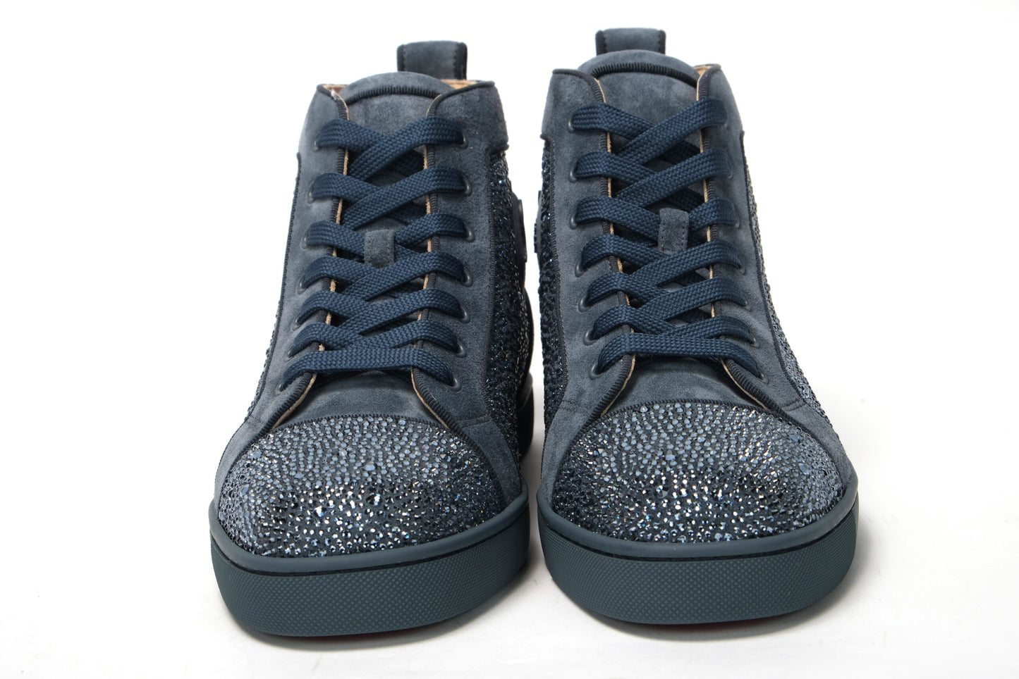 Christian Louboutin Blue Louis Junior Spikes Sneaker-Schuhe