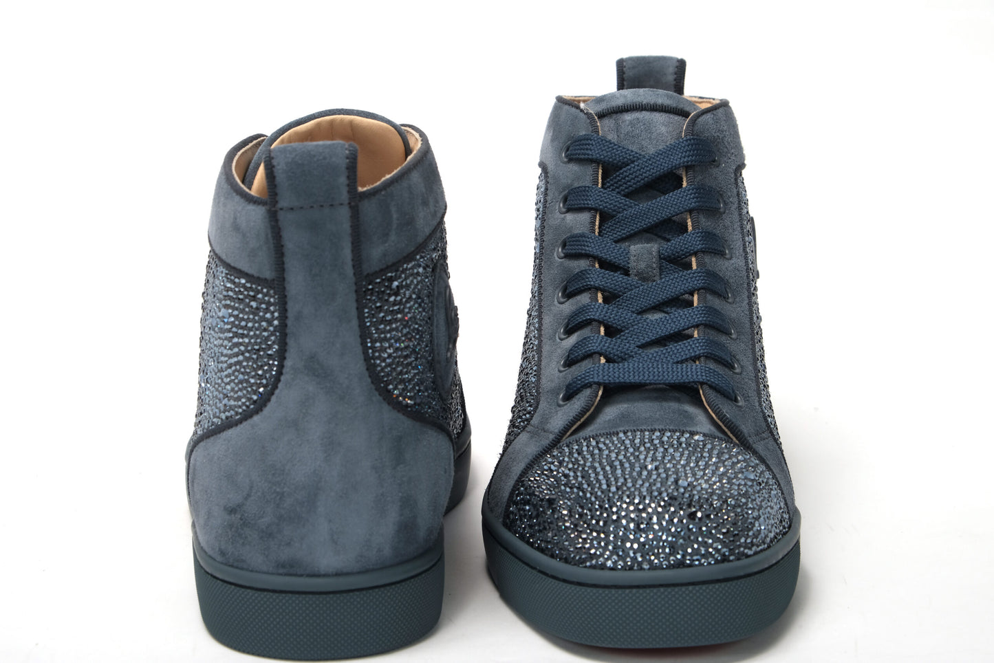 Christian Louboutin Blue Louis Junior Spikes Sneaker-Schuhe