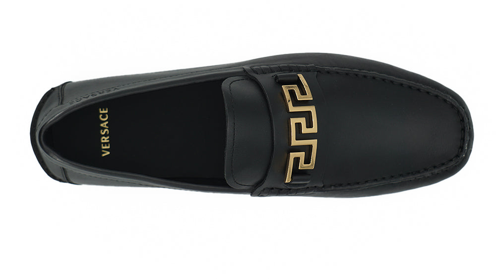 Mocassins Versace en cuir de veau noir