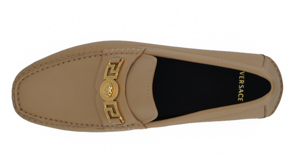 Versace Beige Kalbsleder-Loafer-Schuhe