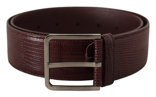 Dolce &amp; Gabbana Ceinture à boucle gravée en cuir de veau marron