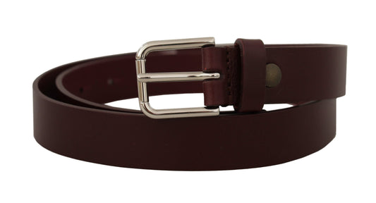 Dolce &amp; Gabbana Ceinture à boucle en métal argenté en cuir de veau marron