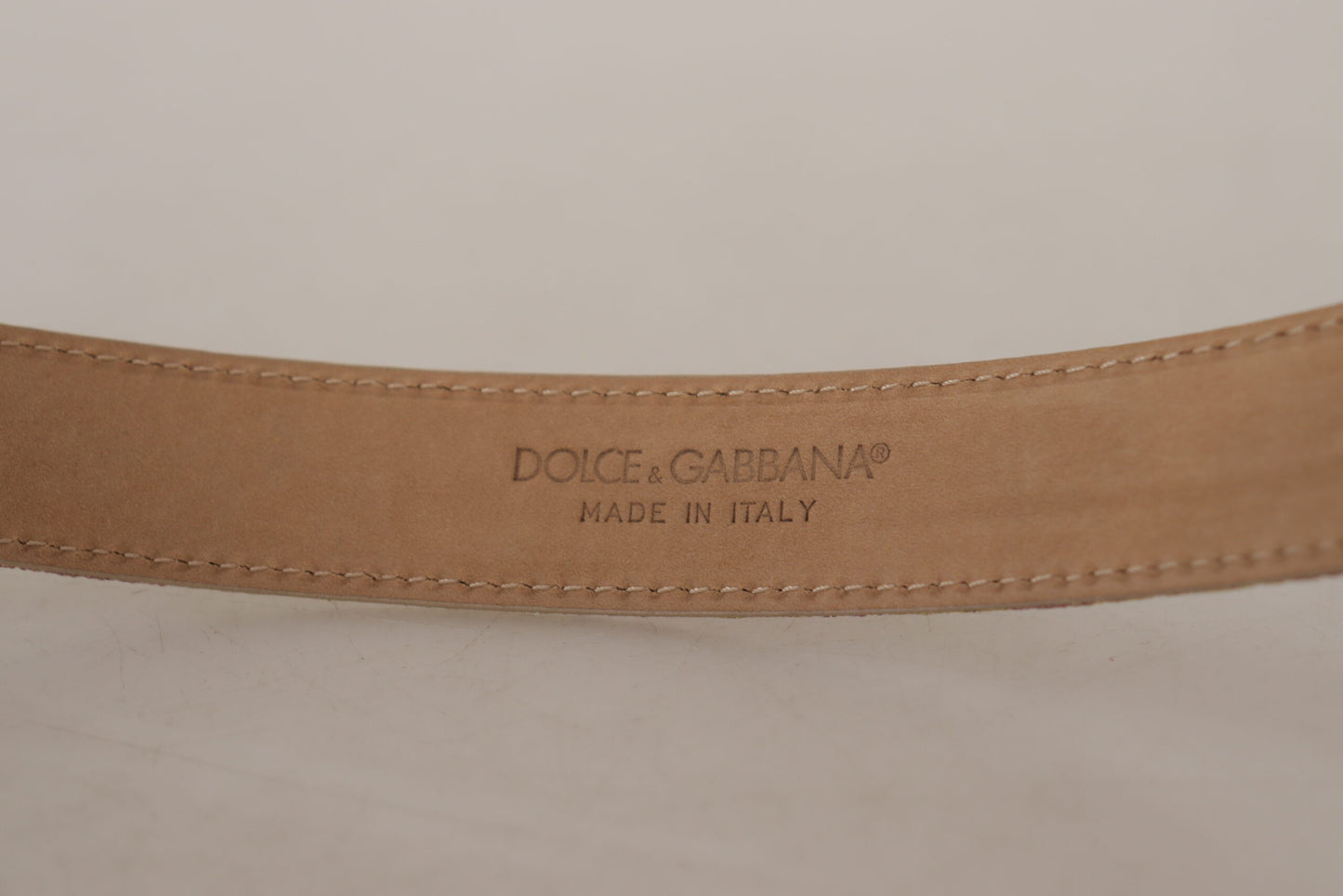 Dolce &amp; Gabbana Ceinture à boucle en métal doré avec logo DG en jacquard rose rose