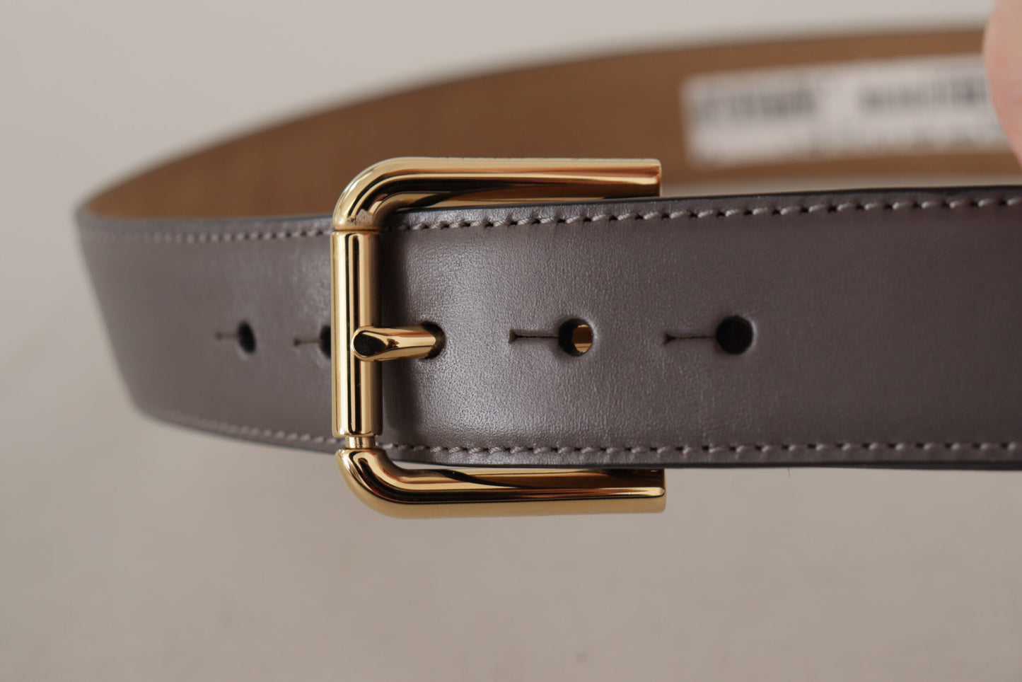 Dolce & Gabbana Elegant Engraved Buckle Leather Belt