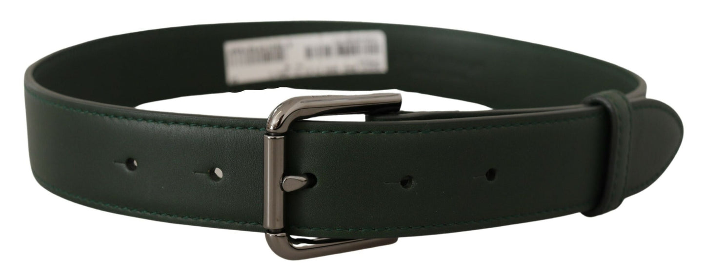 Dolce &amp; Gabbana Ceinture à boucle en métal avec logo en cuir vert armée