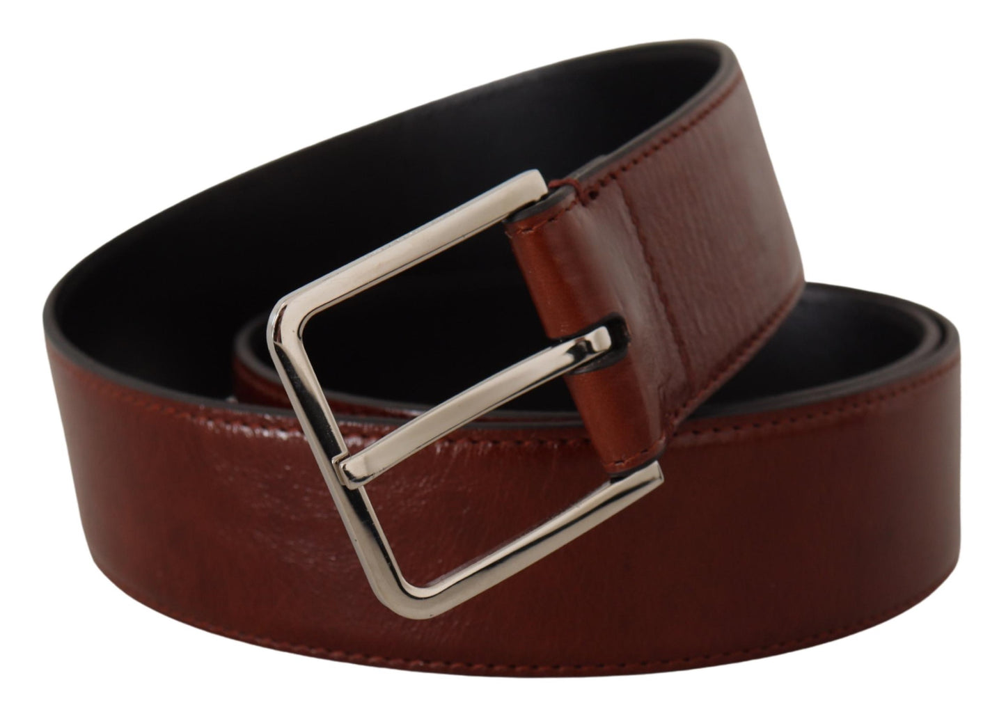 Dolce &amp; Gabbana Ceinture à boucle en cuir de veau verni bordeaux avec logo