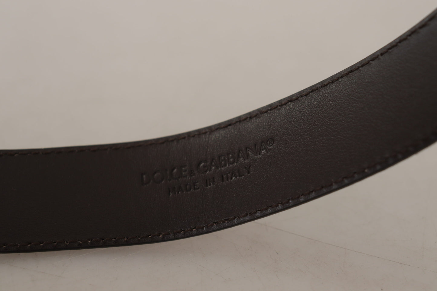 Dolce &amp; Gabbana Ceinture à boucle avec logo en cuir exotique à imprimé animal marron Amore