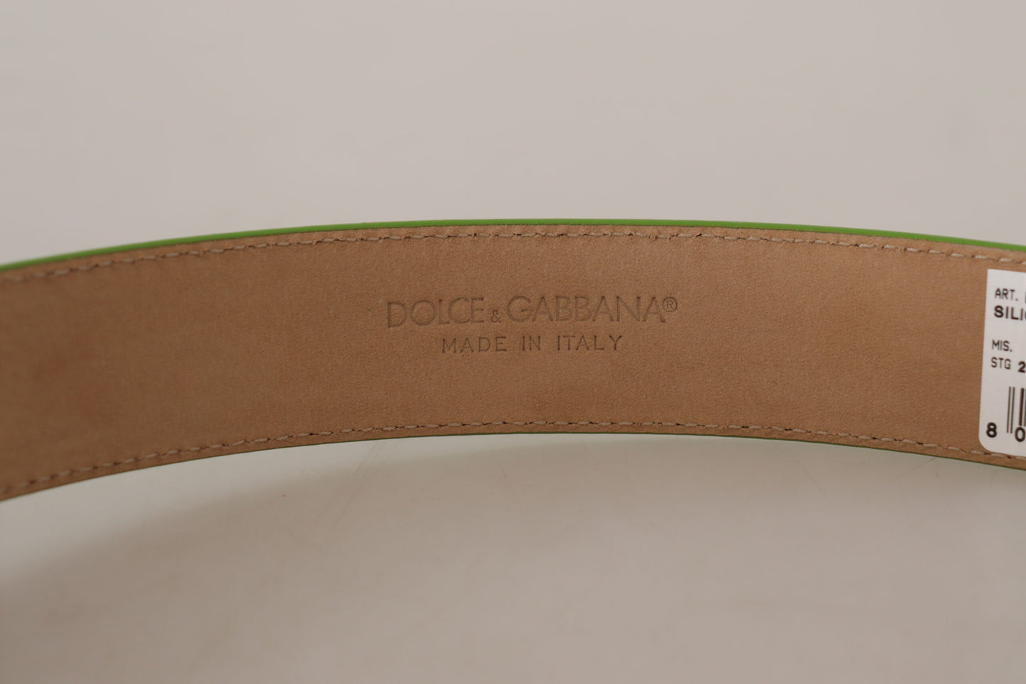 Dolce &amp; Gabbana Ceinture pour écouteurs en cuir vert Devotion Heart Micro Bag