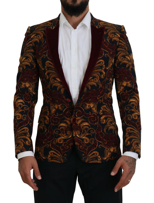 Mehrfarbiger, einreihiger Martini-Blazer mit Blumenmuster von Dolce &amp; Gabbana