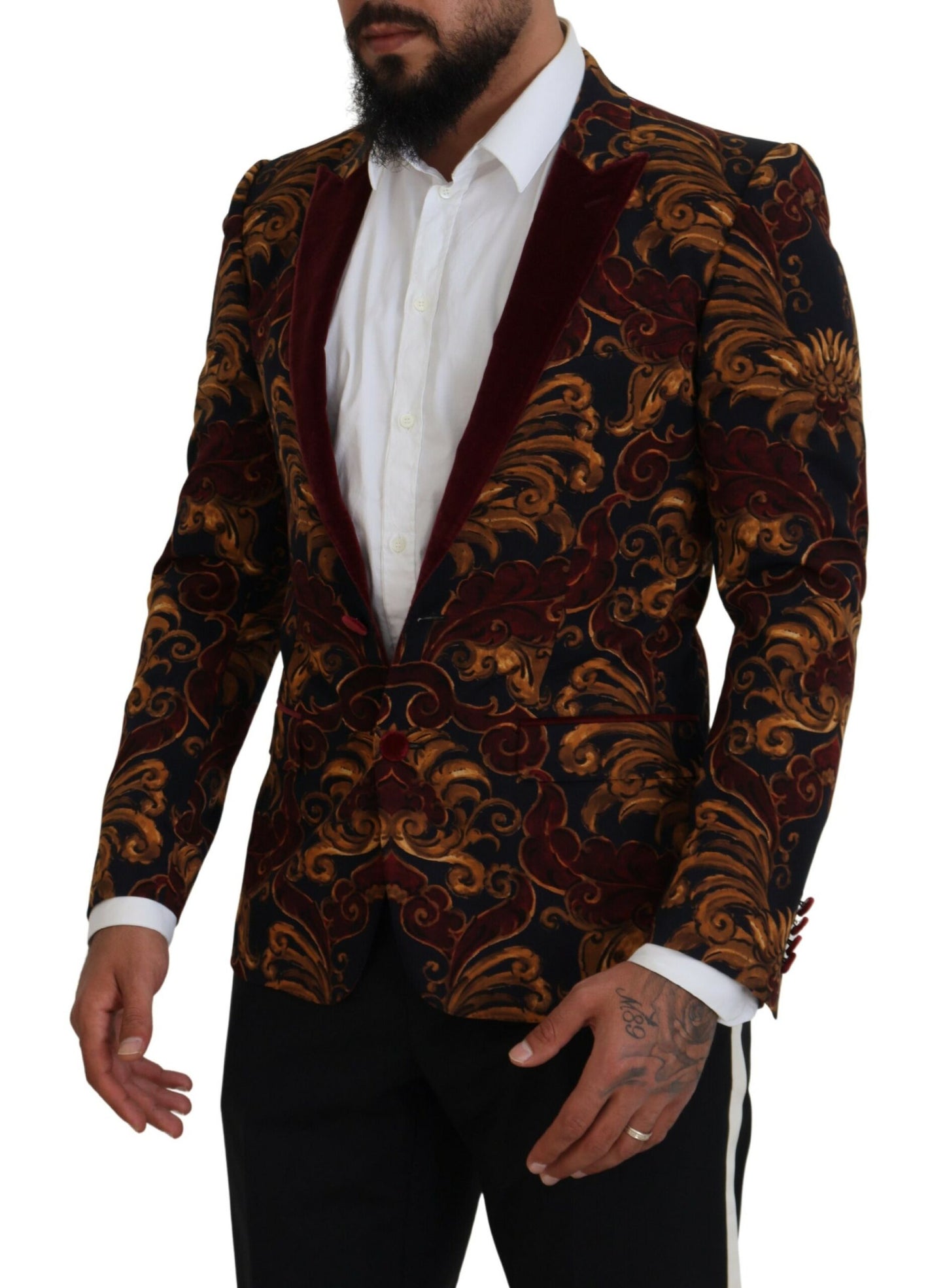 Mehrfarbiger, einreihiger Martini-Blazer mit Blumenmuster von Dolce &amp; Gabbana