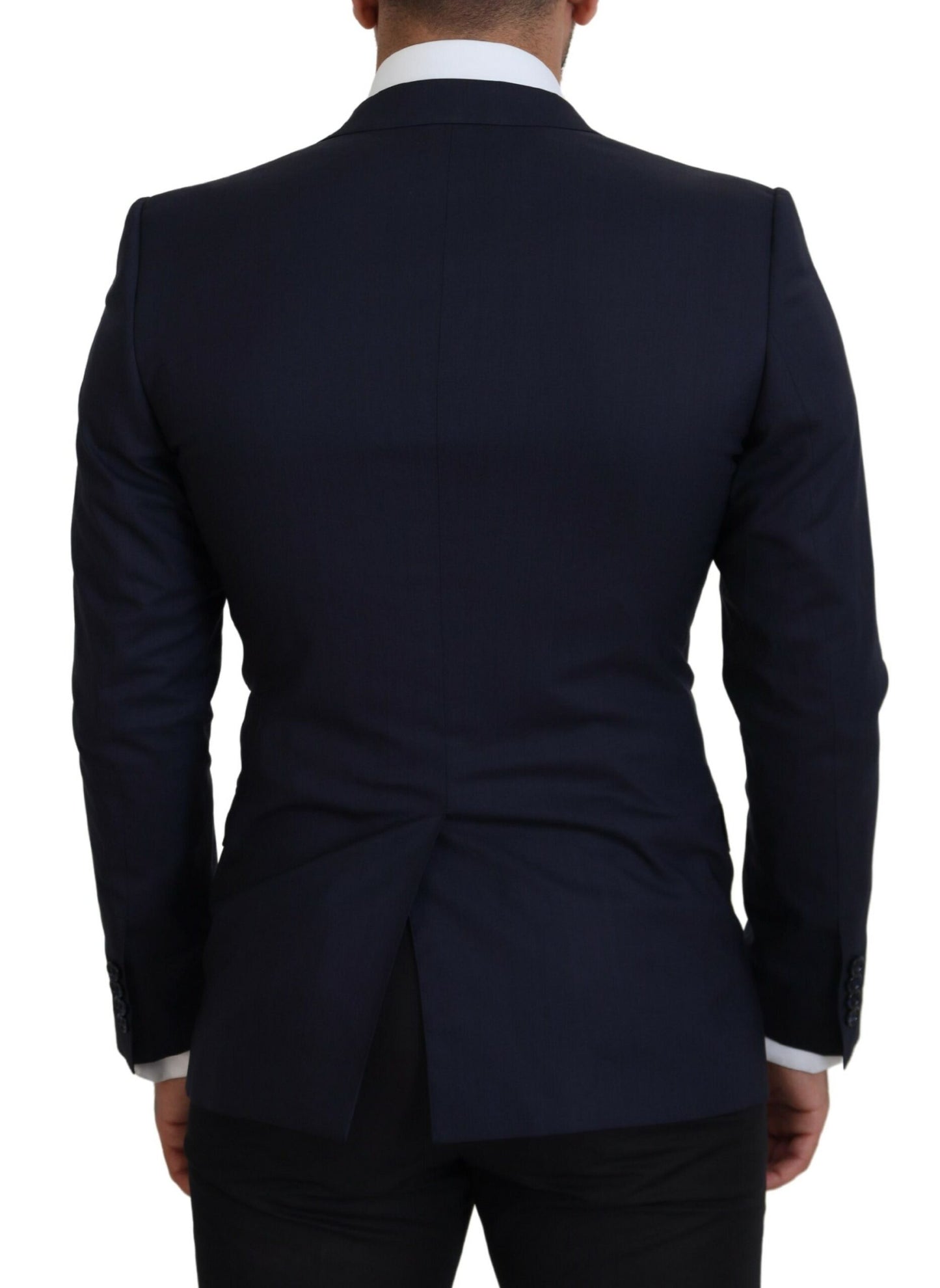 Dolce &amp; Gabbana Blazer formel en laine bleue coupe slim