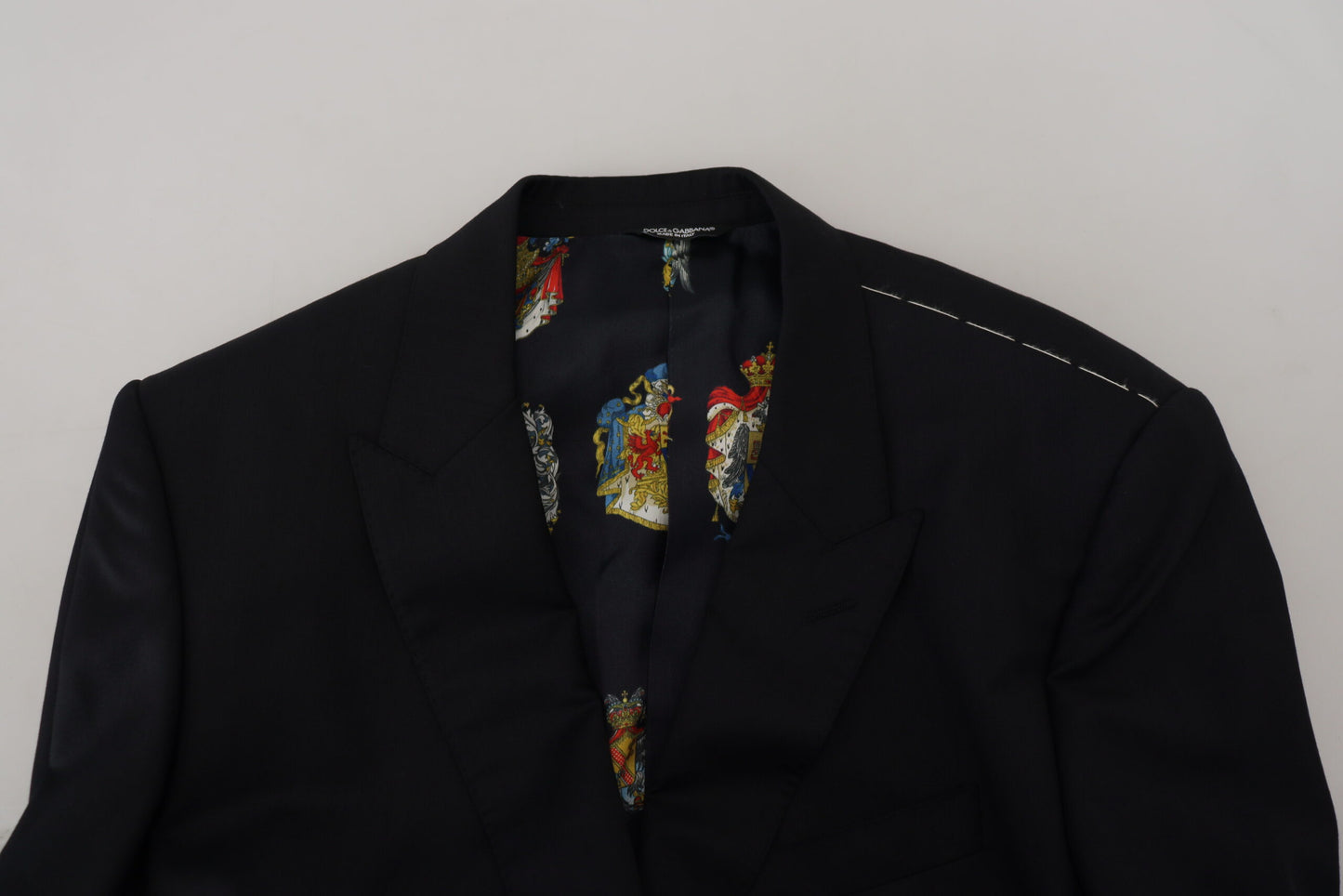 Dolce &amp; Gabbana Blazer noir à doublure imprimée Martini