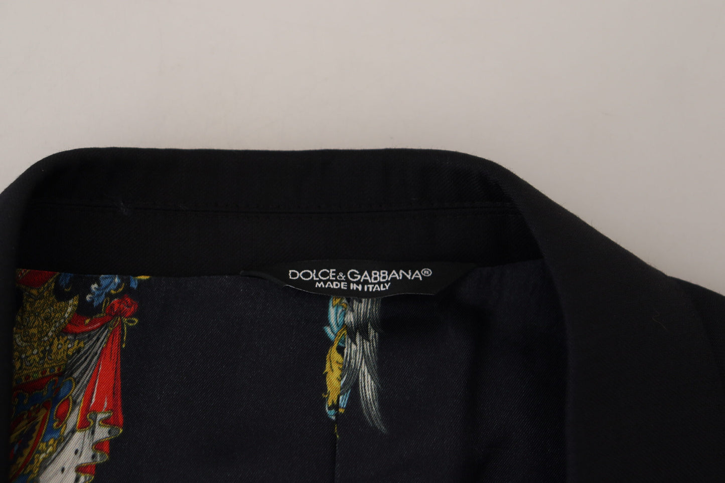 Dolce &amp; Gabbana Blazer noir à doublure imprimée Martini