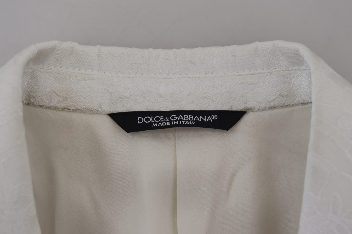 Dolce &amp; Gabbana Veste trench-coat en brocart fleuri blanc