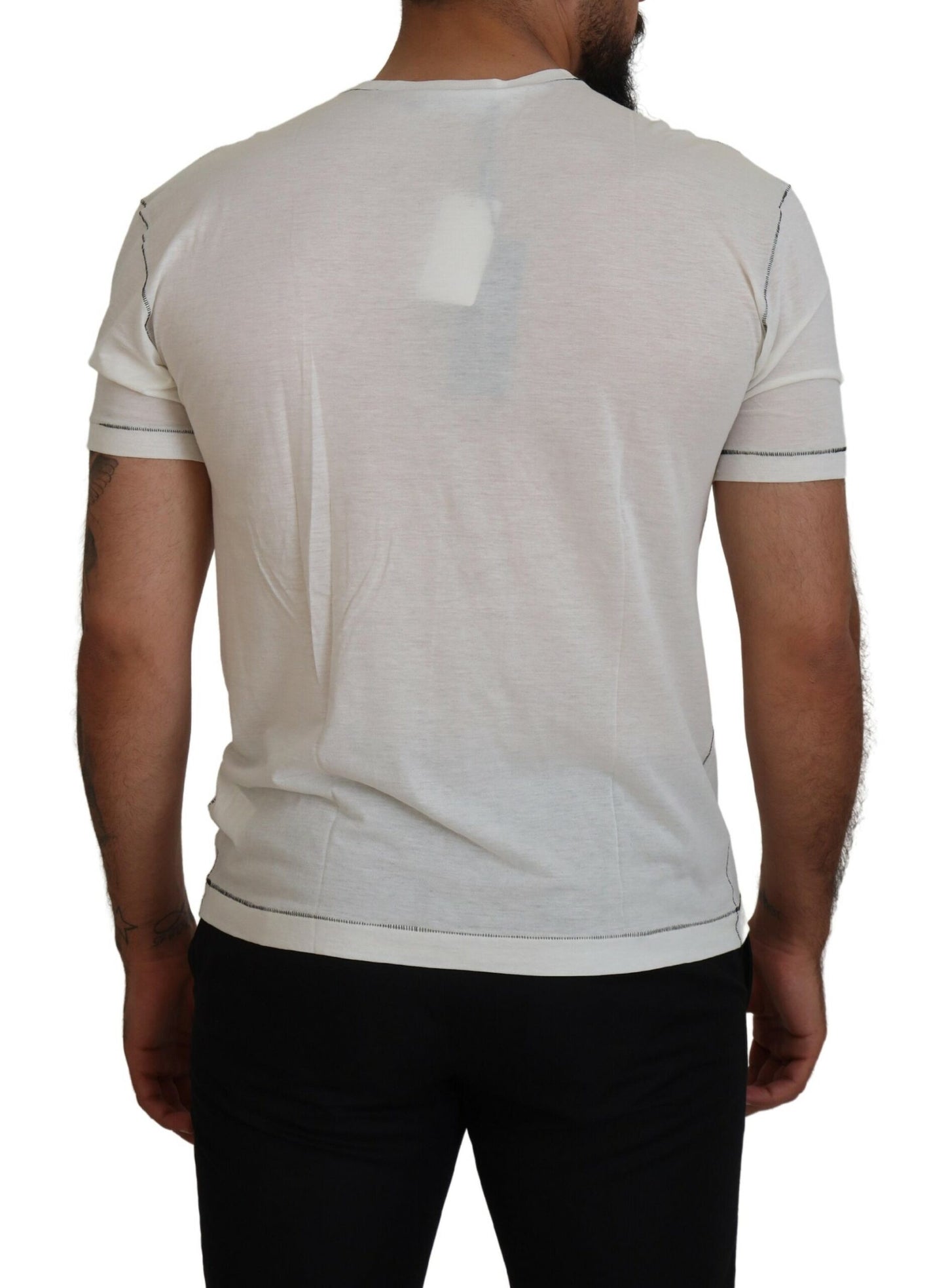 Dolce &amp; Gabbana T-shirt homme imprimé blanc à manches courtes