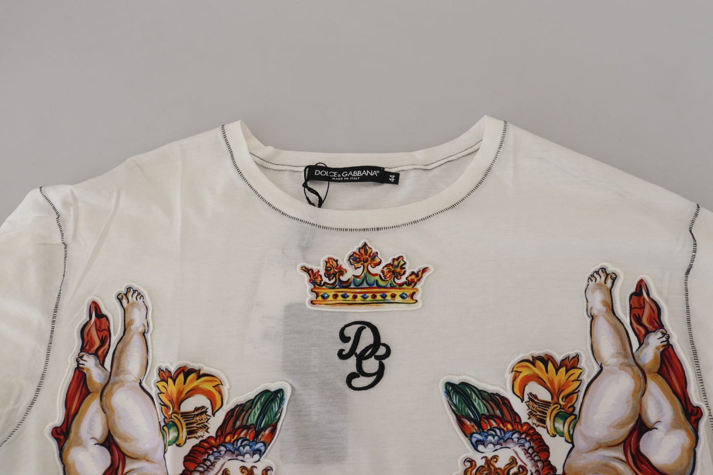 Dolce &amp; Gabbana T-shirt homme imprimé blanc à manches courtes