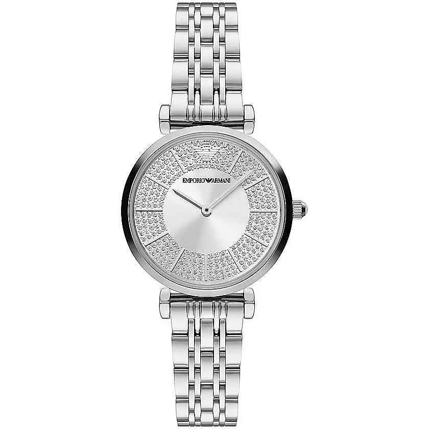 Montre à quartz en acier argenté Emporio Armani