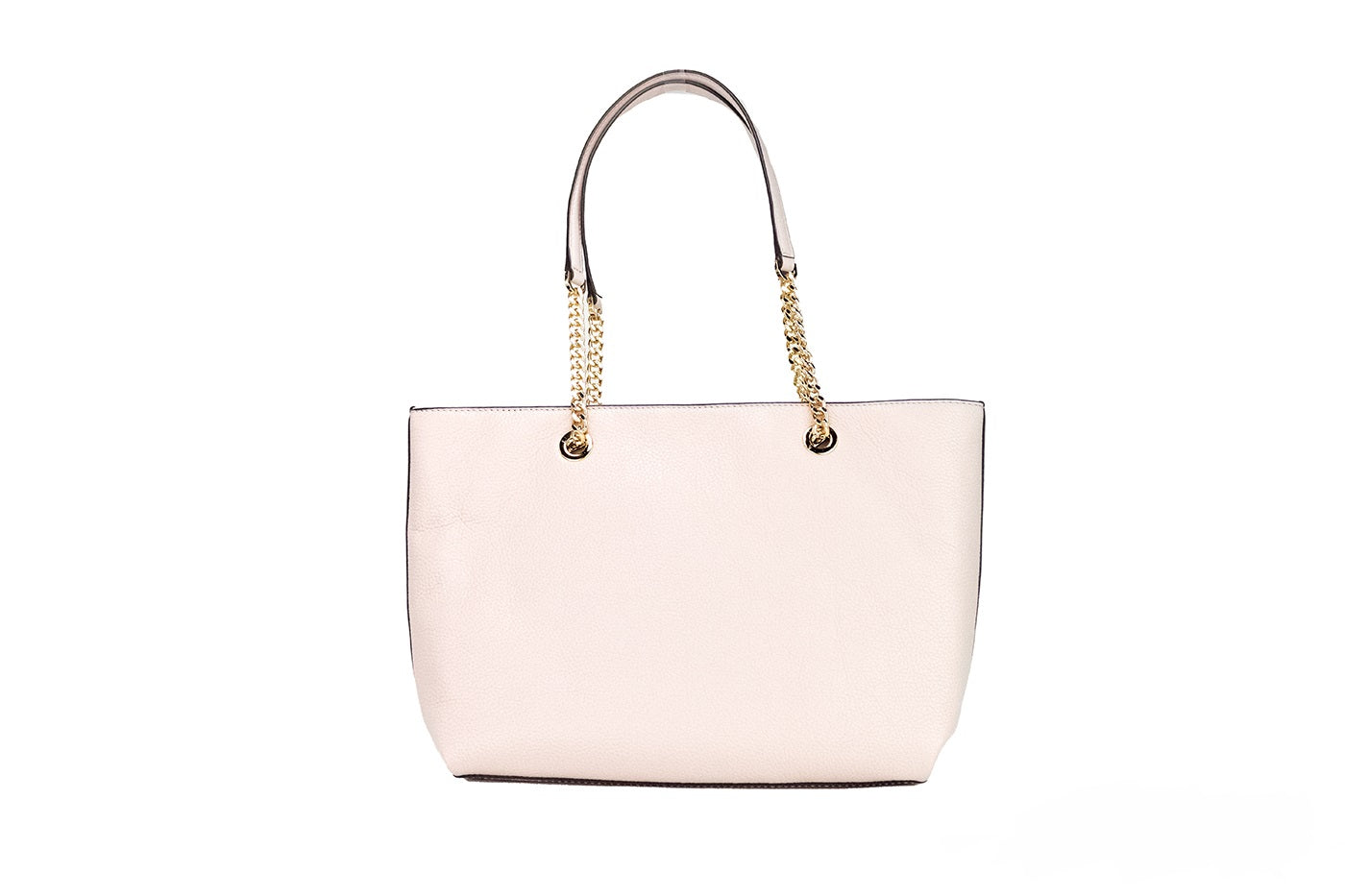 Michael Kors Jet Set Sac fourre-tout en cuir avec chaîne zippée sur le devant, moyen poudré, blush