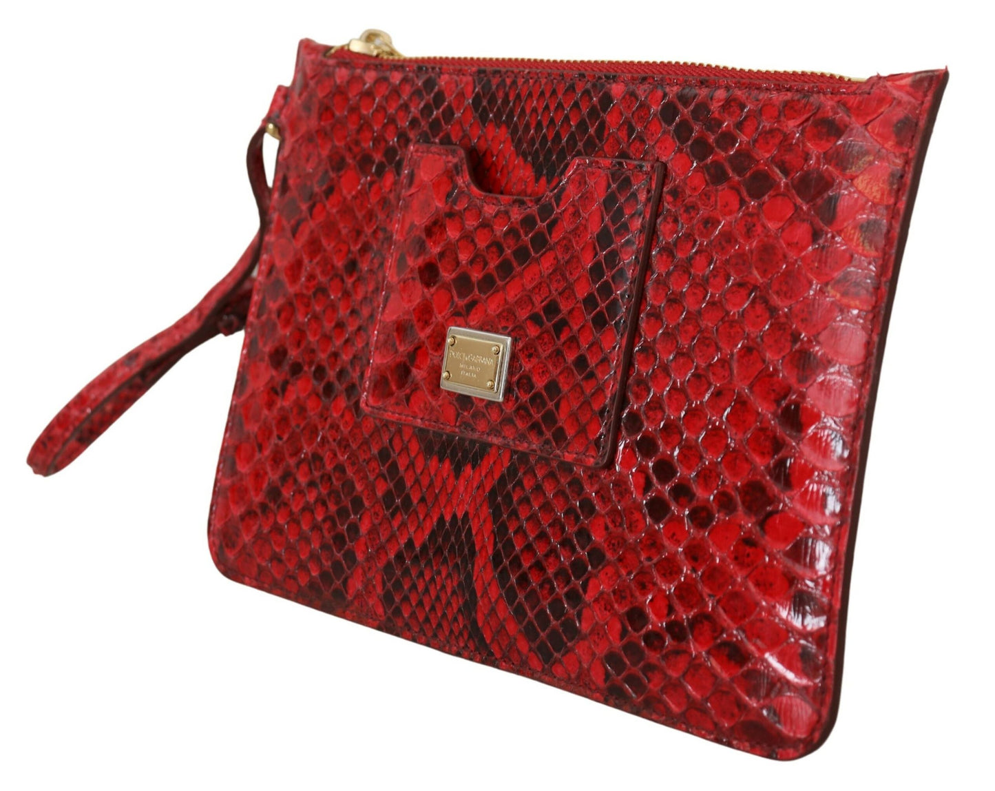 Dolce &amp; Gabbana Rotes Leder Ayers Clutch Portemonnaie Armband Hand