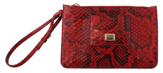 Dolce &amp; Gabbana Pochette Ayers en cuir rouge avec bracelet à main