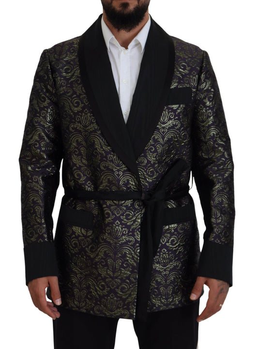 Dolce &amp; Gabbana Robe blazer veste baroque violet doré