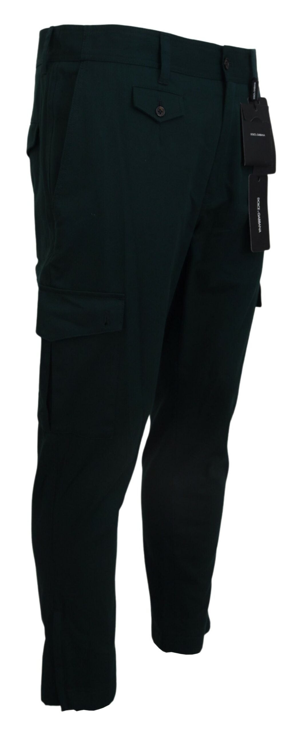 Dolce &amp; Gabbana Pantalon en jean stretch en coton cargo vert