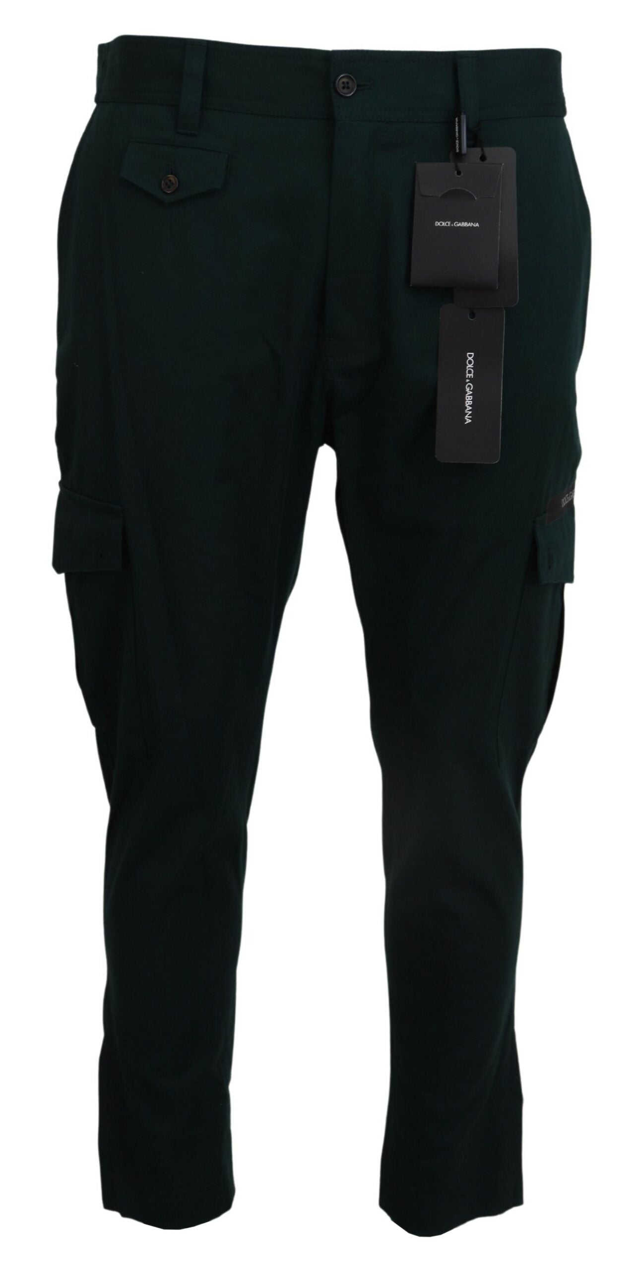 Dolce &amp; Gabbana Pantalon en jean stretch en coton cargo vert