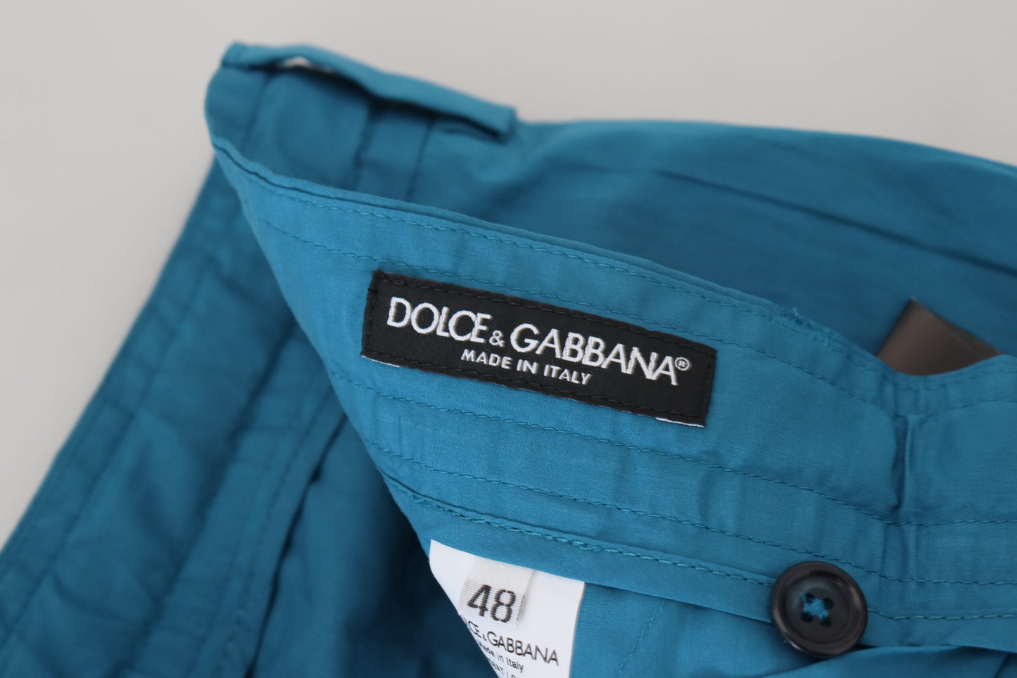 Pantalon chino en coton bleu Dolce &amp; Gabbana