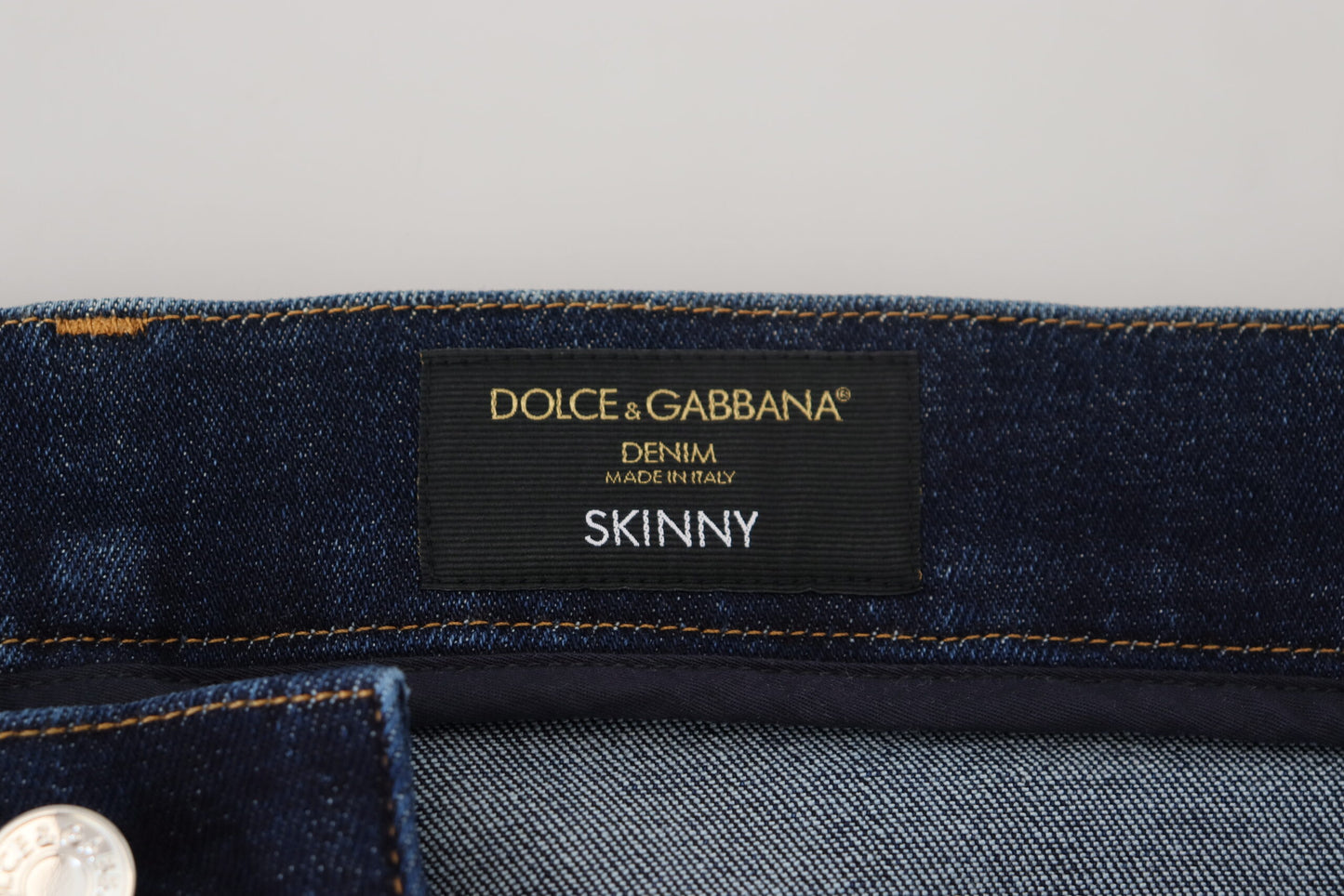 Dolce &amp; Gabbana Jean SKINNY en denim de coton bleu foncé