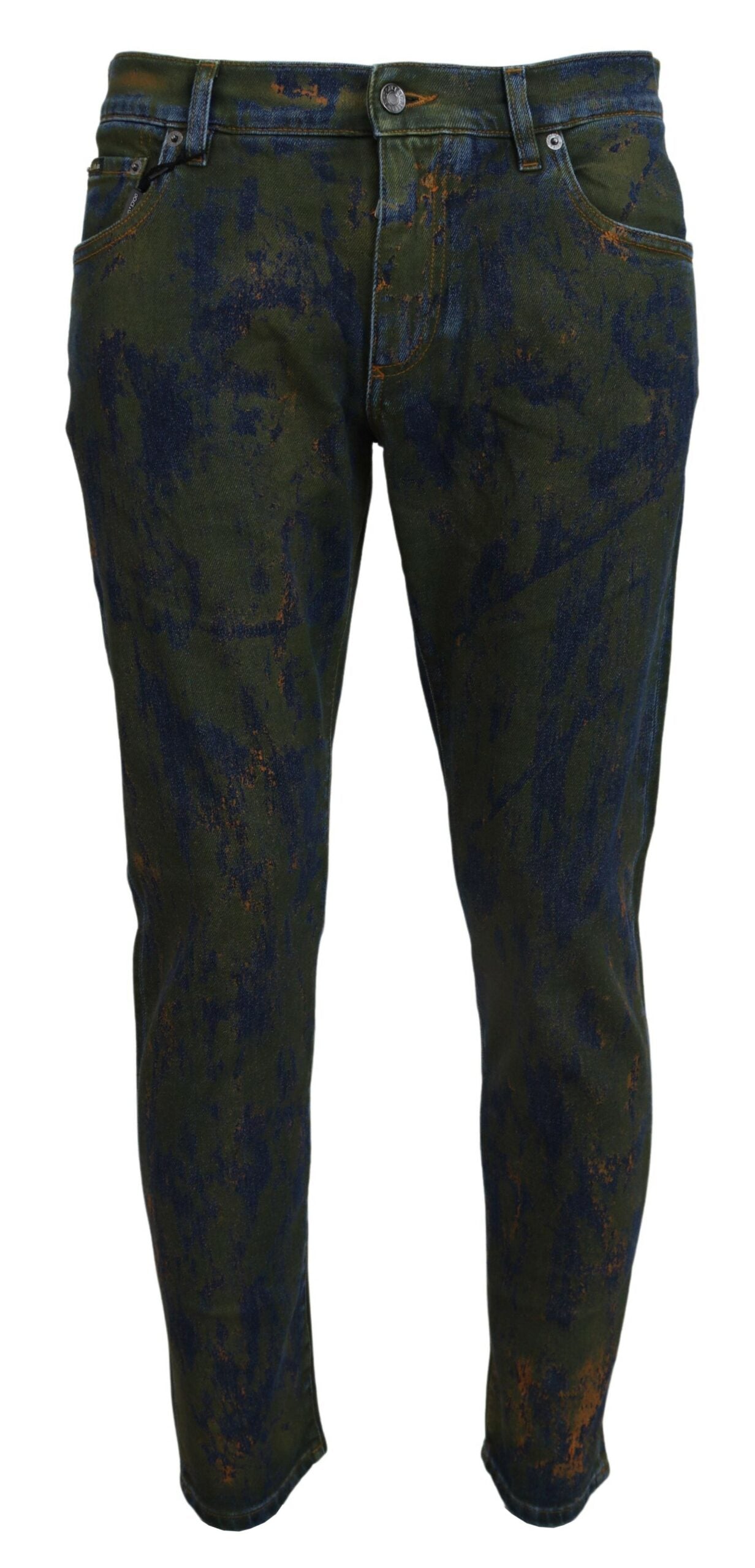 Dolce &amp; Gabbana Jean skinny en coton bleu vert