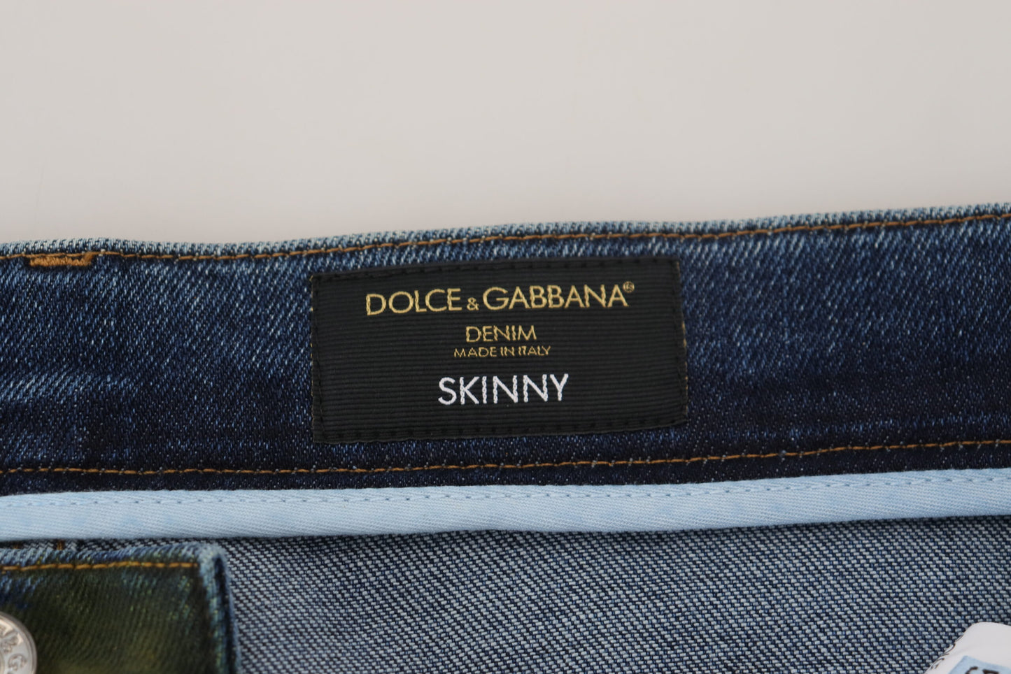 Dolce &amp; Gabbana Jean skinny en coton bleu vert