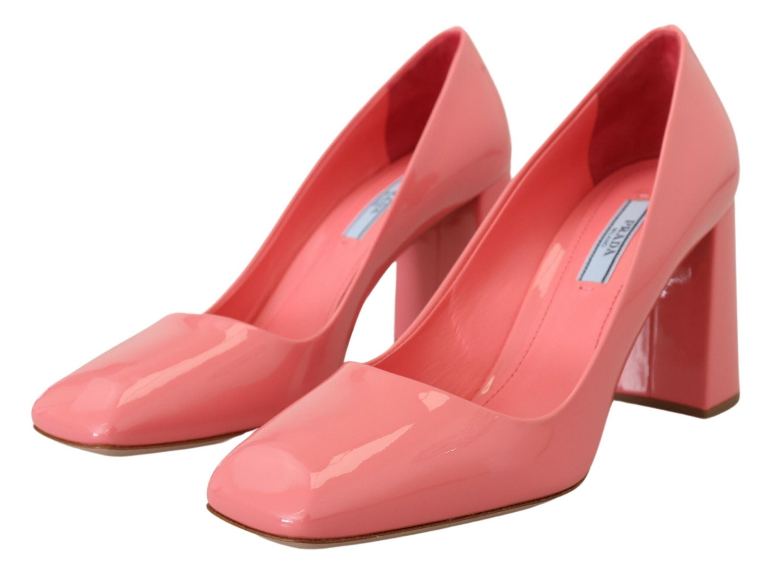 Prada Elegant Square Toe Pink Heels MadFashion designer brands