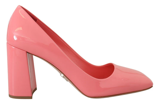 Prada Pink Lackleder-Pumps mit Blockabsatz, klassisch