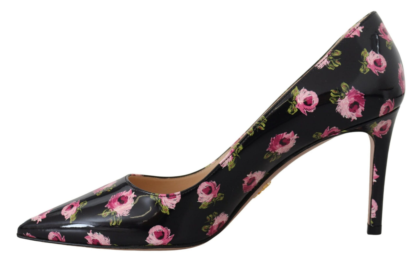 Prada schwarze Leder-Pumps mit Blumenabsatz und Stiletto-Absatz