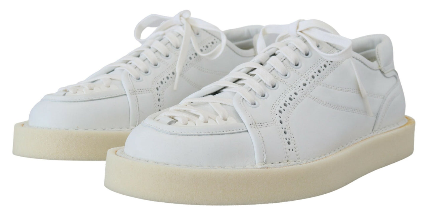 Dolce &amp; Gabbana Baskets basses Oxford en cuir blanc Chaussures décontractées