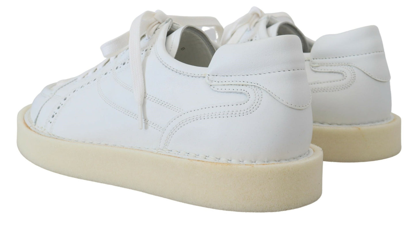 Dolce &amp; Gabbana Baskets basses Oxford en cuir blanc Chaussures décontractées