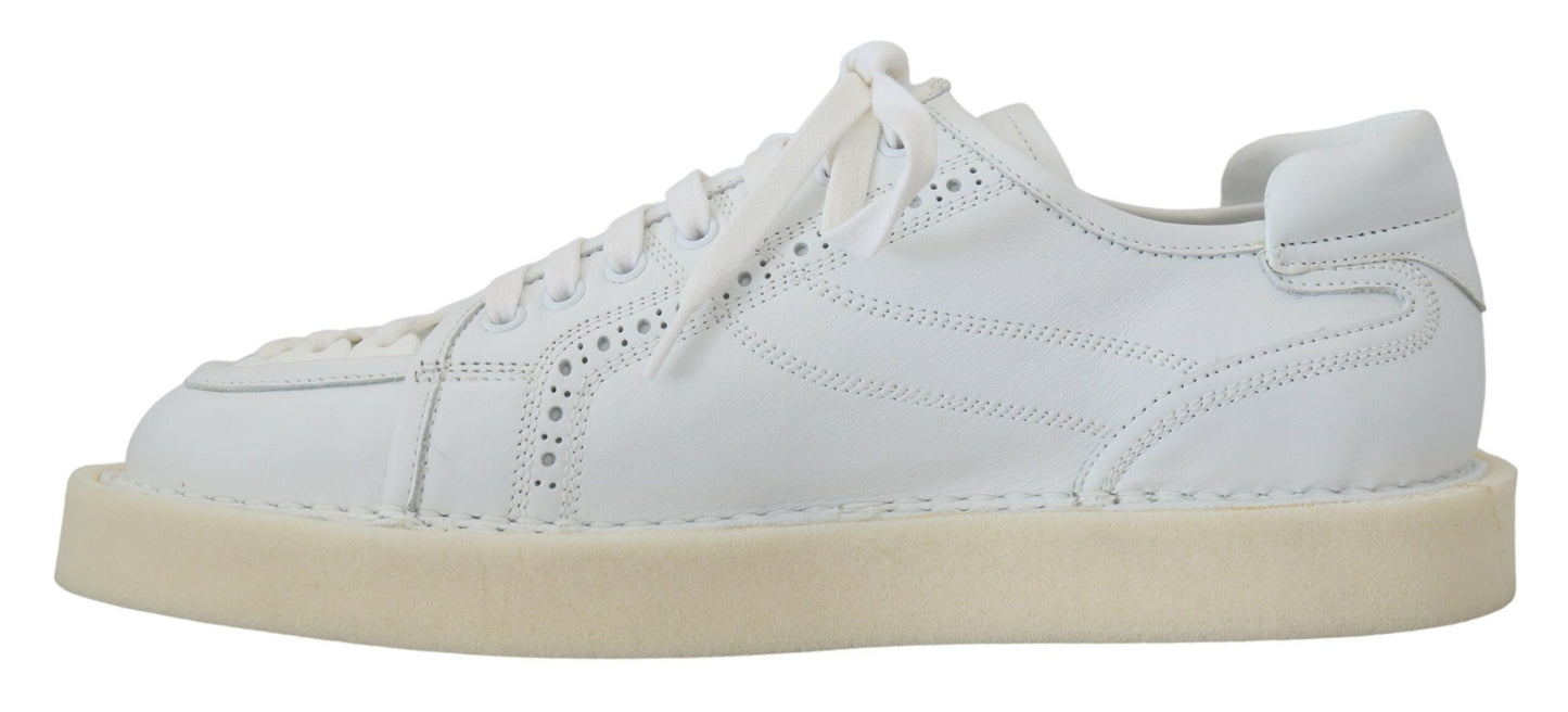 Dolce &amp; Gabbana Baskets basses Oxford en cuir blanc Chaussures décontractées