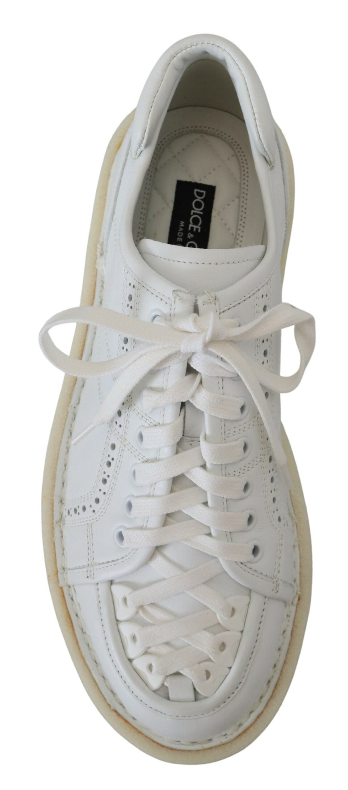 Dolce &amp; Gabbana Baskets basses Oxford en cuir blanc Chaussures décontractées