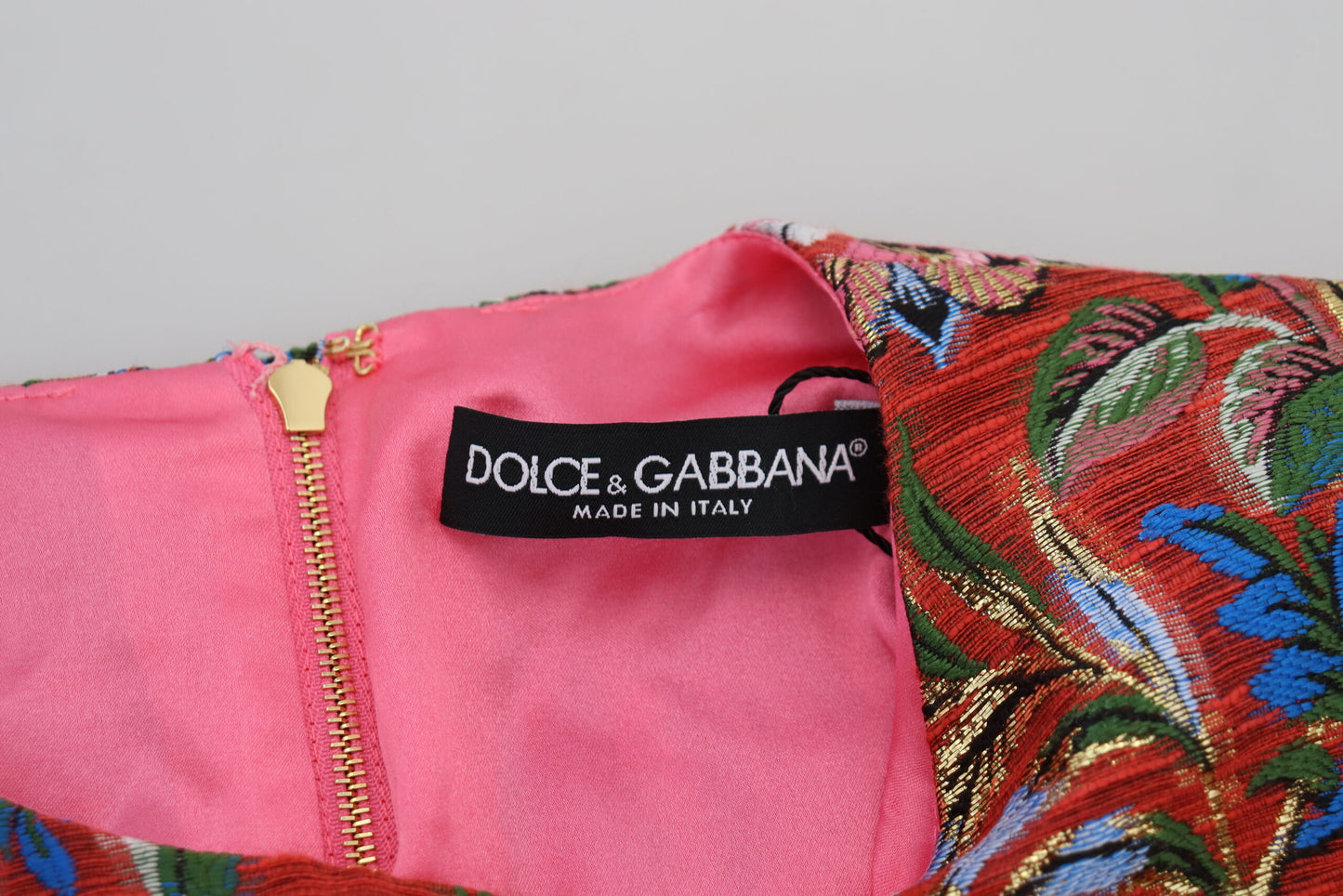 Dolce &amp; Gabbana Mini-robe trapèze en jacquard fleuri rouge