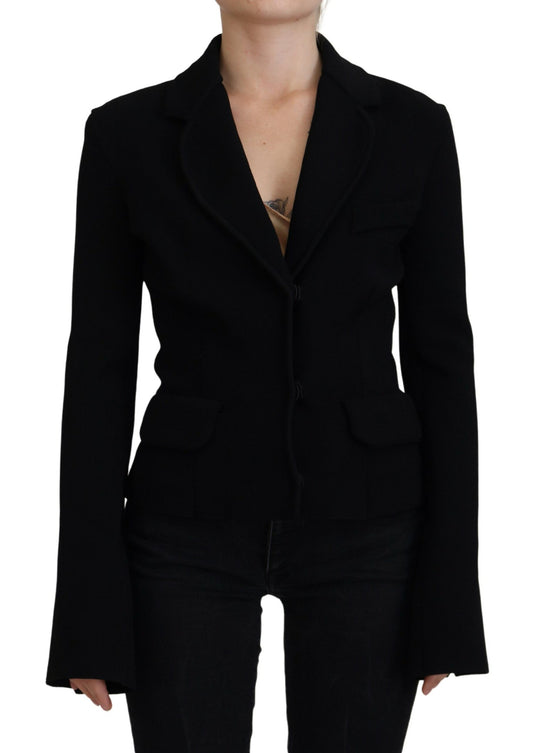 Dolce &amp; Gabbana Veste en viscose blazer boutonné noir