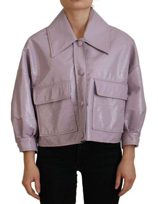 Dolce &amp; Gabbana Veste courte boutonnée en coton violet