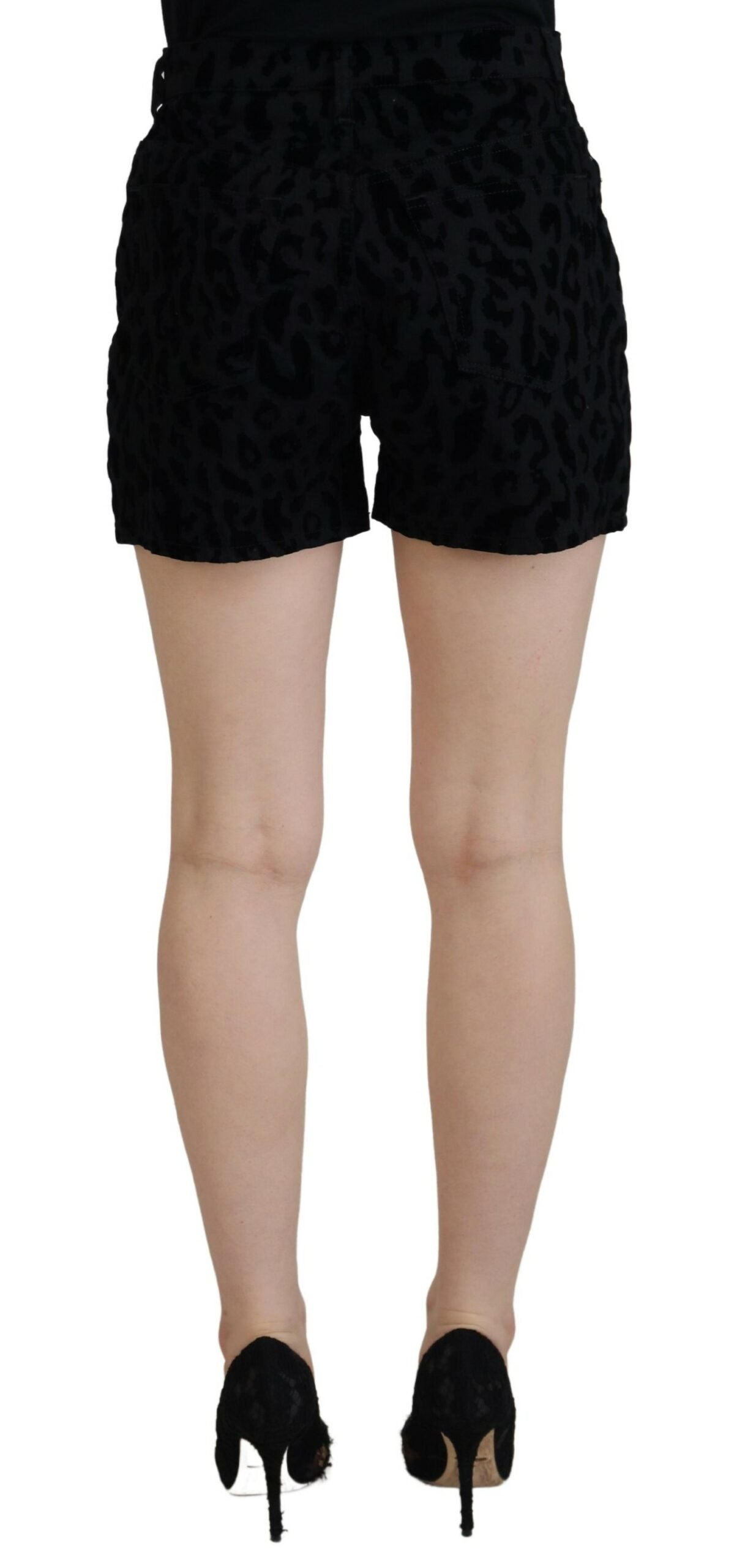 Dolce &amp; Gabbana Hotpants-Shorts aus schwarzem Jeans-Baumwollstretch